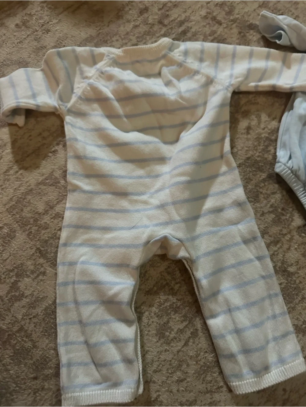 Mud Pie SK Blanks Baby Boy Romper Lot 0-3M Blue White Boutique 2 Pc